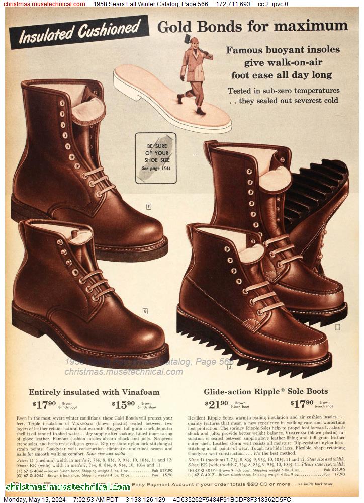 1958 Sears Fall Winter Catalog, Page 566