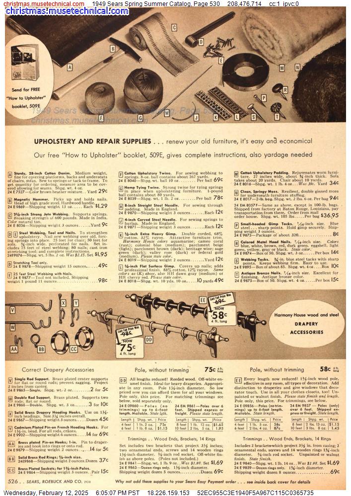 1949 Sears Spring Summer Catalog, Page 530