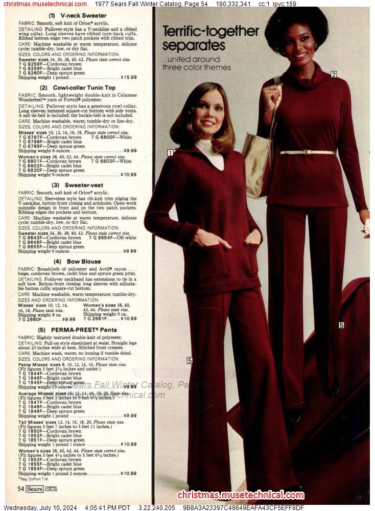 1977 Sears Fall Winter Catalog, Page 54