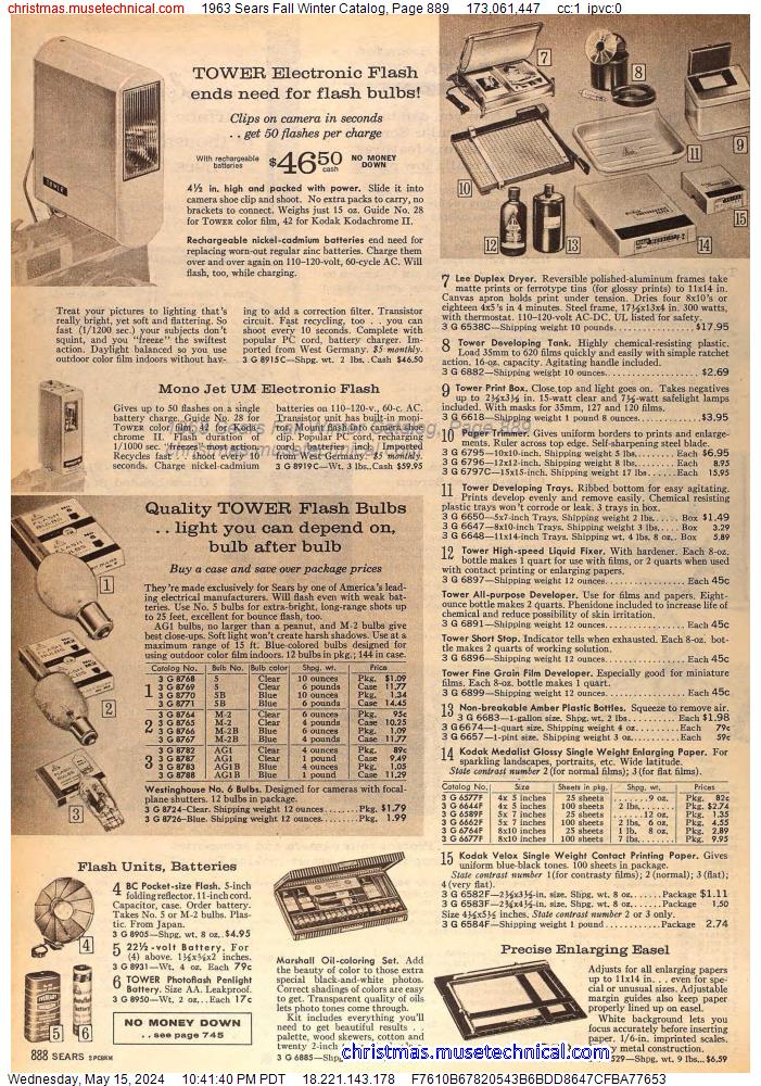 1963 Sears Fall Winter Catalog, Page 889