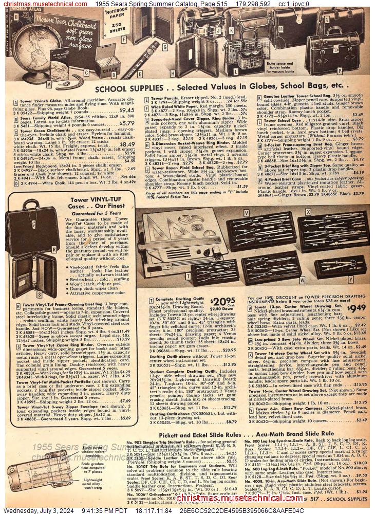 1955 Sears Spring Summer Catalog, Page 515