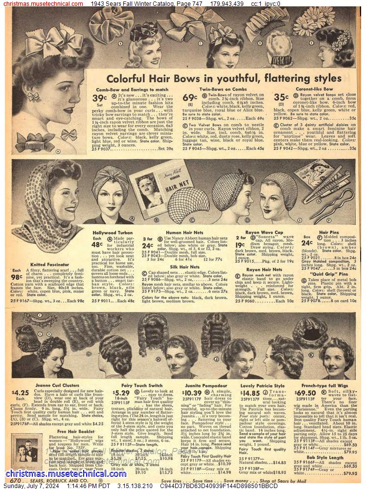 1943 Sears Fall Winter Catalog, Page 747