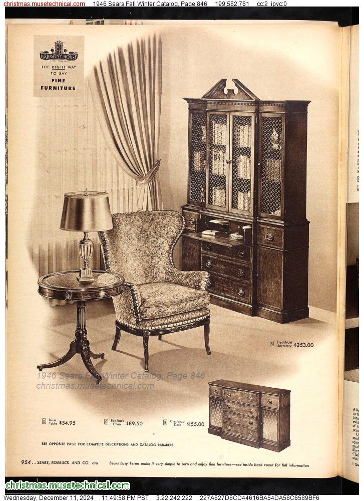 1946 Sears Fall Winter Catalog, Page 846