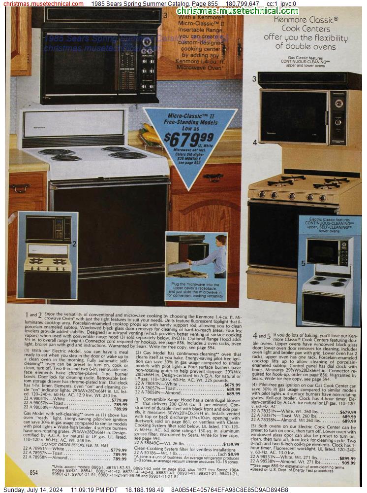 1985 Sears Spring Summer Catalog, Page 855