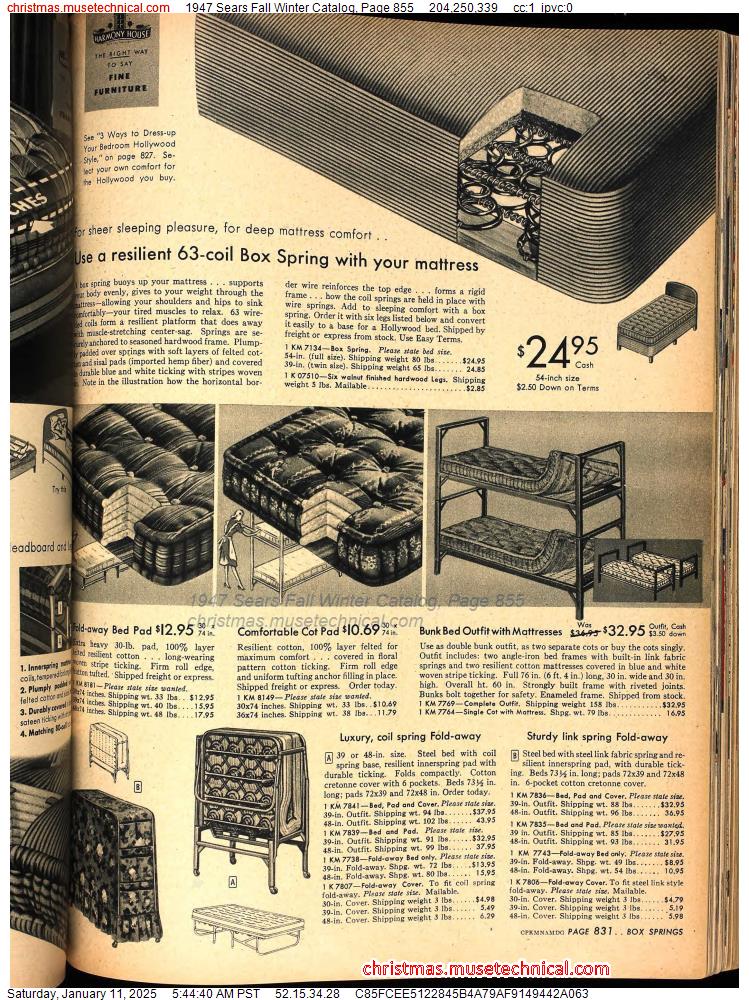 1947 Sears Fall Winter Catalog, Page 855