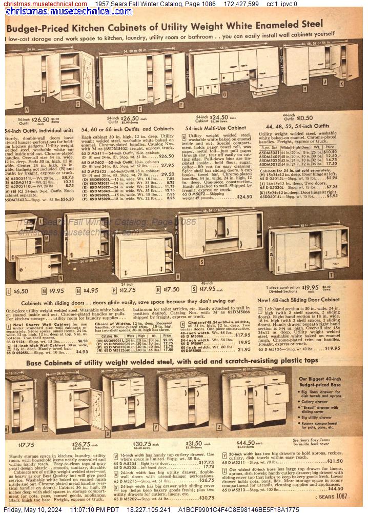 1957 Sears Fall Winter Catalog, Page 1086