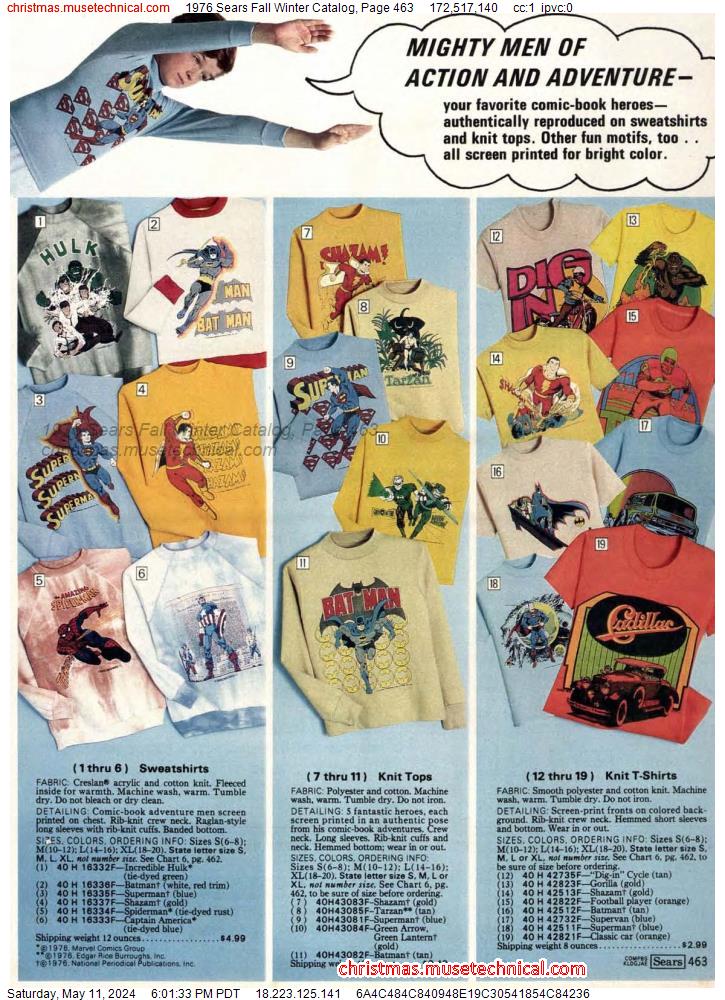 1976 Sears Fall Winter Catalog, Page 463