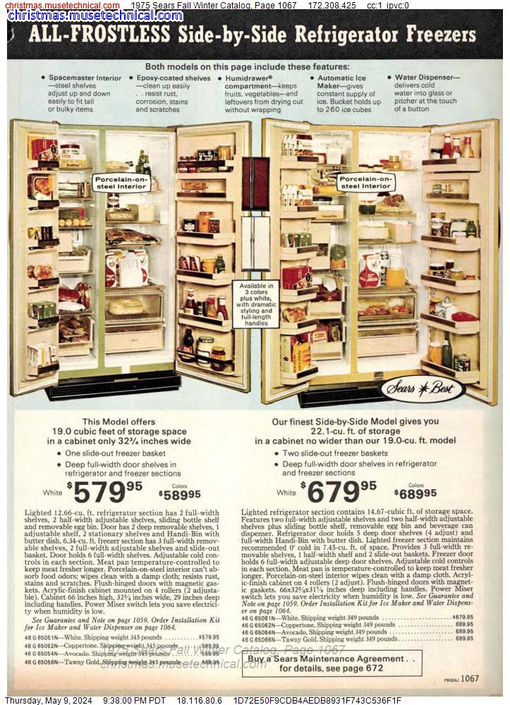 1975 Sears Fall Winter Catalog, Page 1067