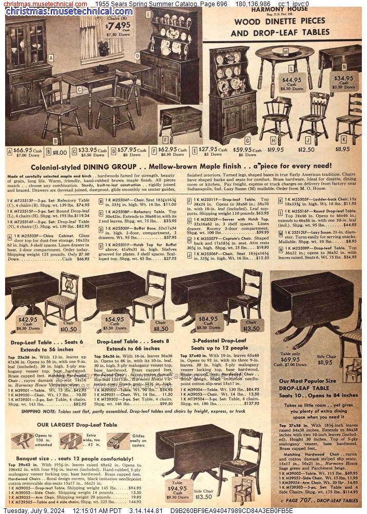 1955 Sears Spring Summer Catalog, Page 696