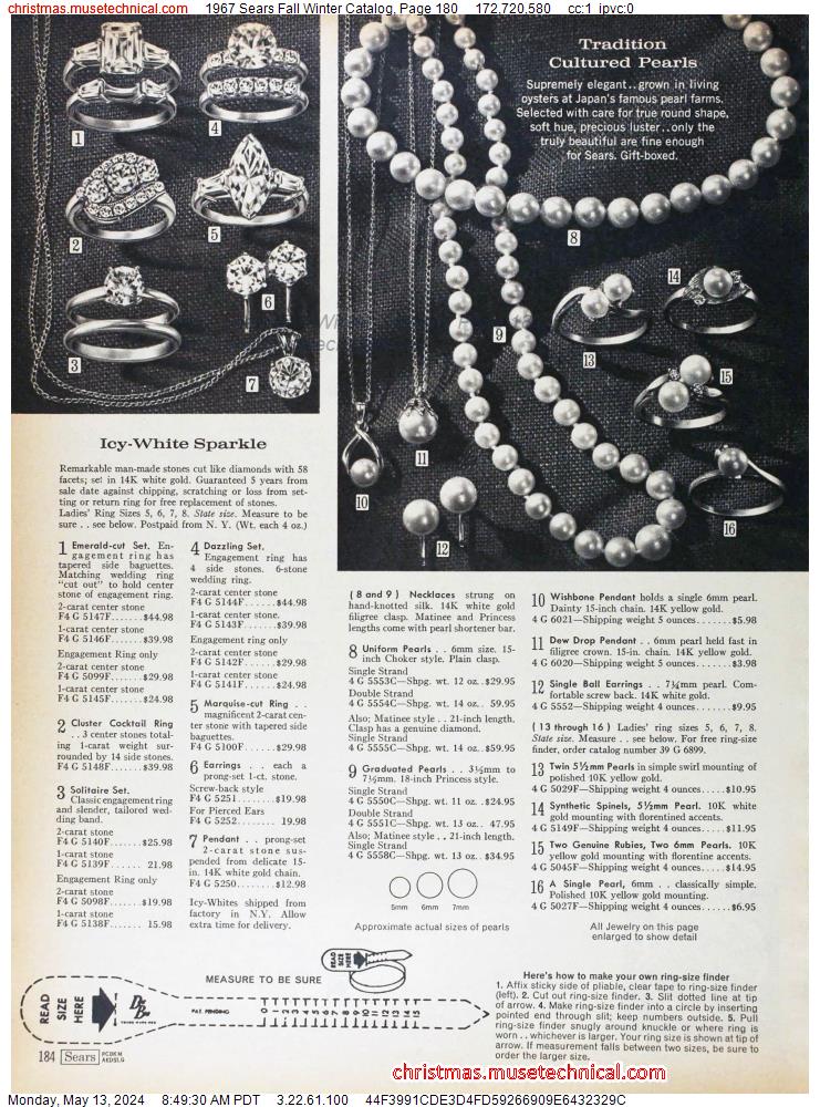 1967 Sears Fall Winter Catalog, Page 180