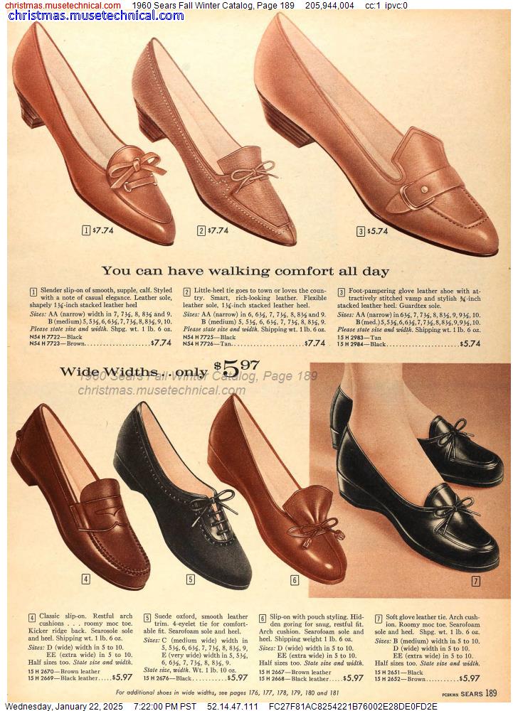 1960 Sears Fall Winter Catalog, Page 189