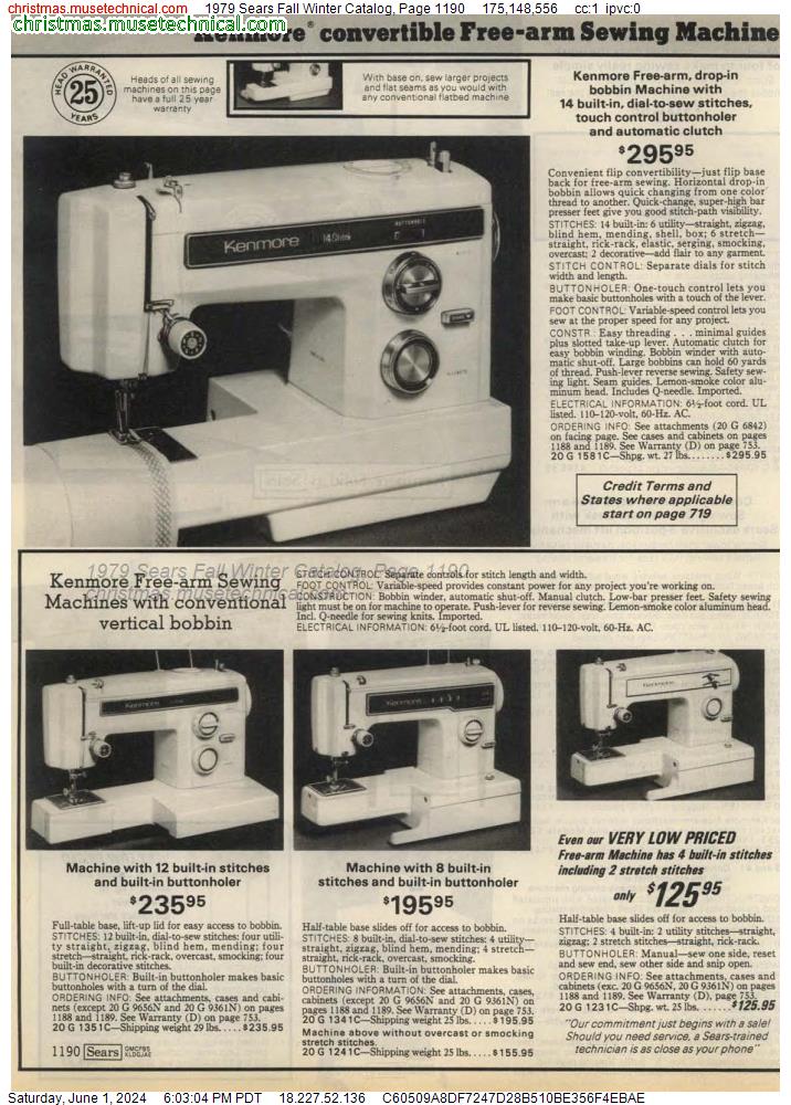 1979 Sears Fall Winter Catalog, Page 1190