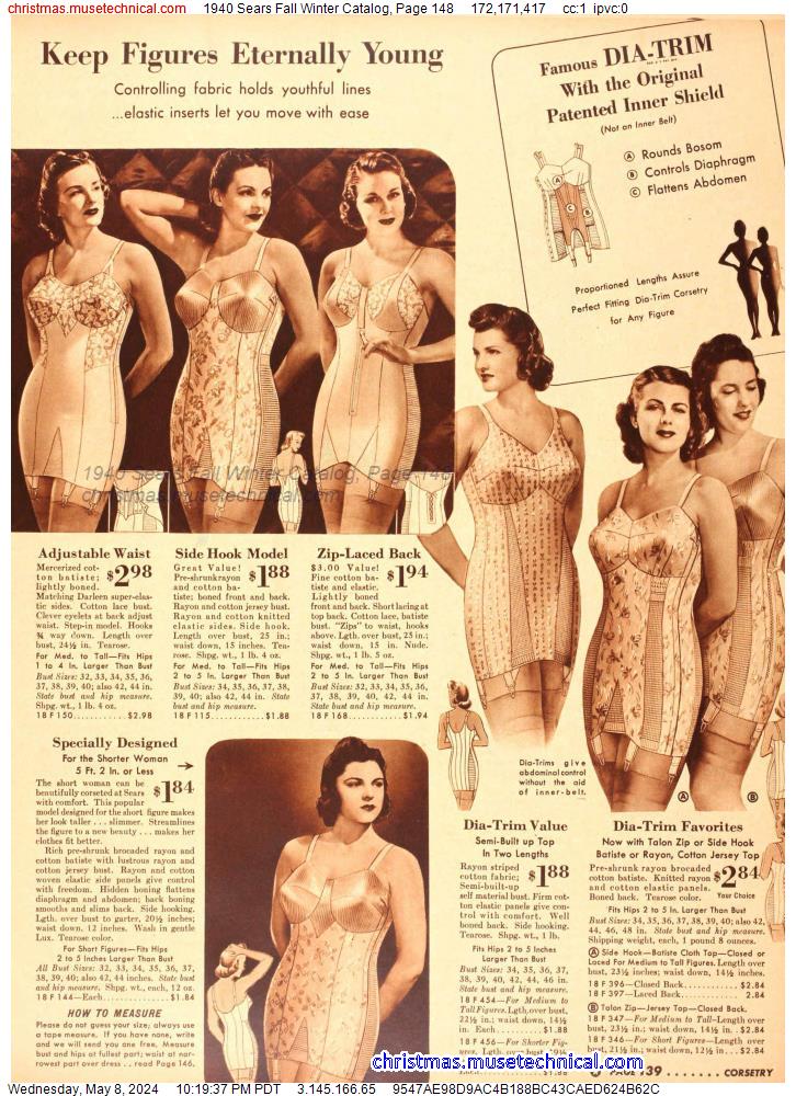 1940 Sears Fall Winter Catalog, Page 148