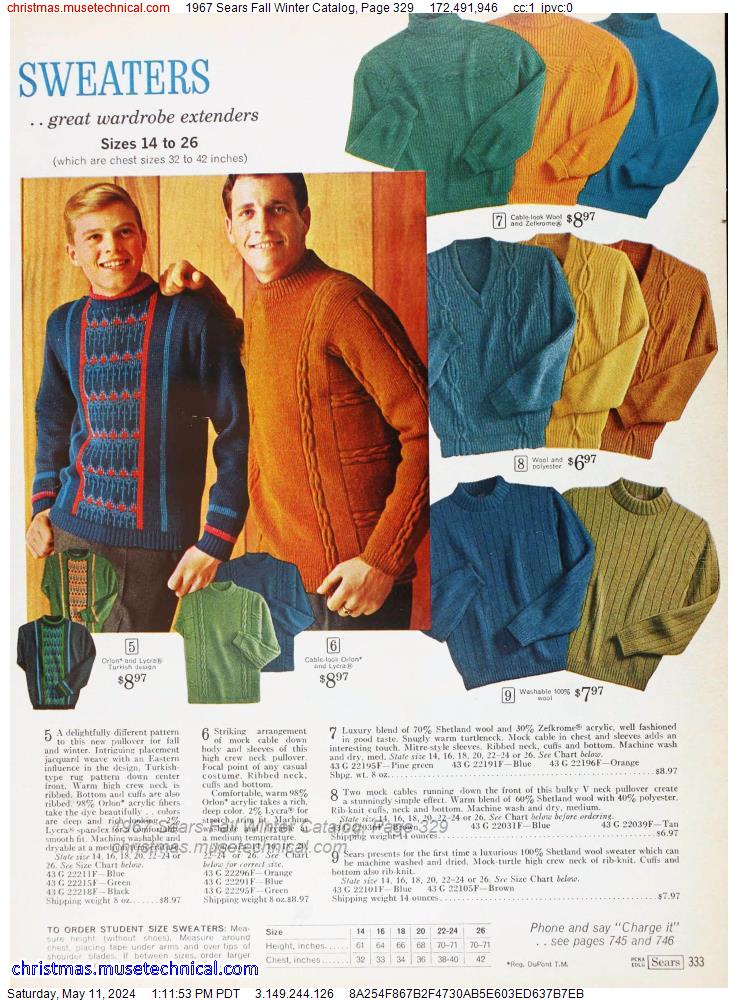 1967 Sears Fall Winter Catalog, Page 329