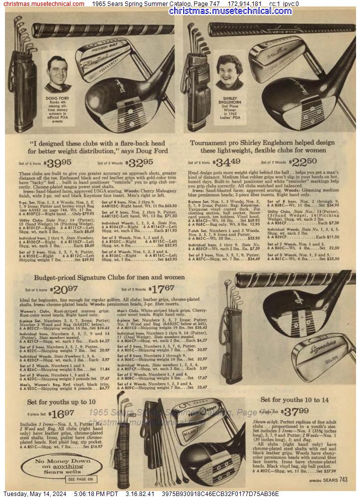 1965 Sears Spring Summer Catalog, Page 747