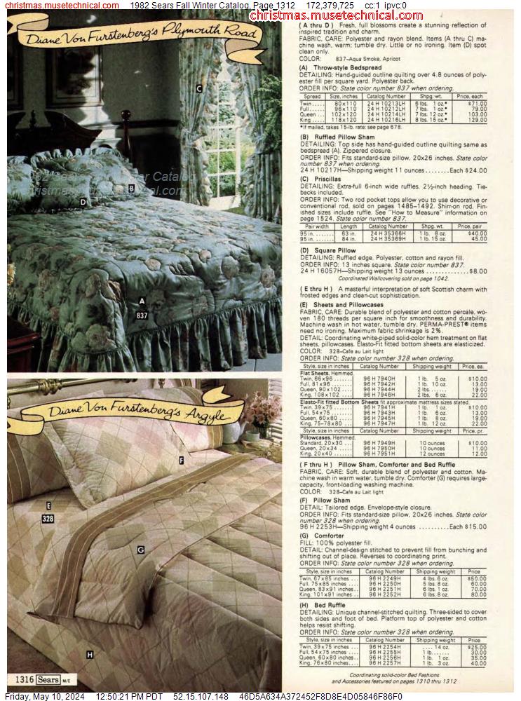 1982 Sears Fall Winter Catalog, Page 1312