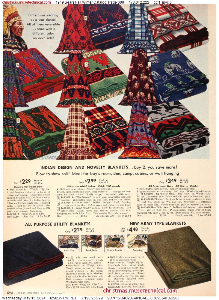 1949 Sears Fall Winter Catalog, Page 600