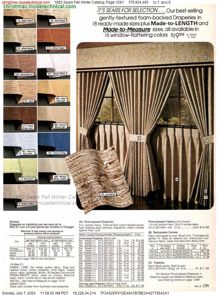 1983 Sears Fall Winter Catalog, Page 1291