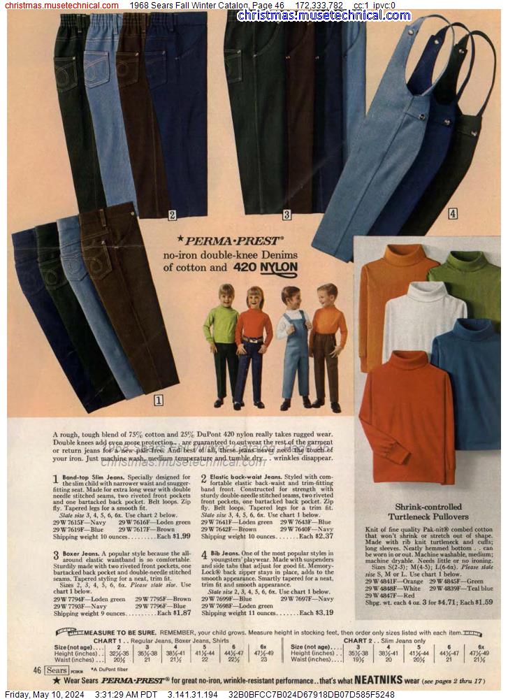 1968 Sears Fall Winter Catalog, Page 46