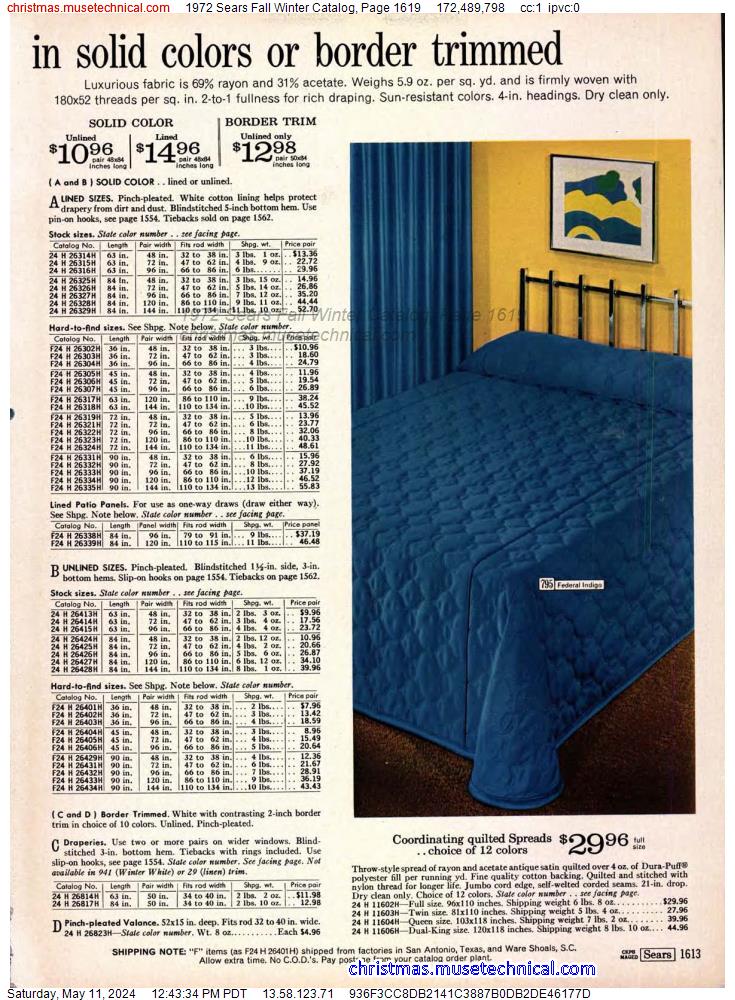 1972 Sears Fall Winter Catalog, Page 1619