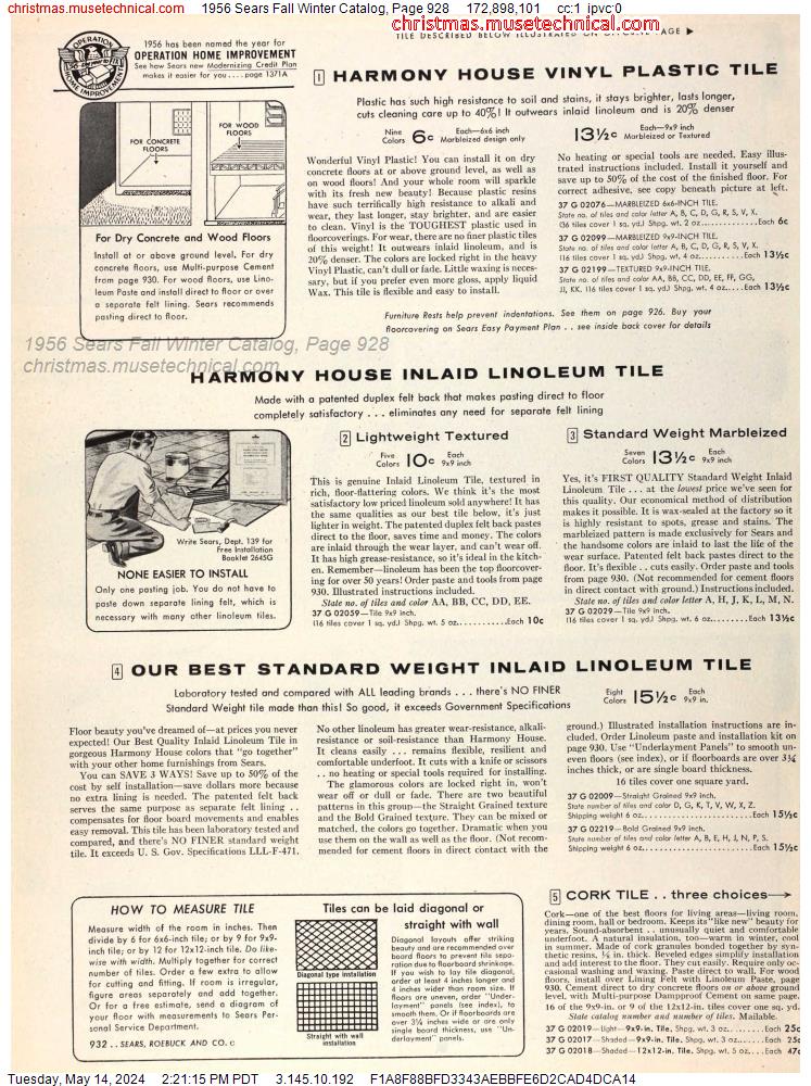 1956 Sears Fall Winter Catalog, Page 928
