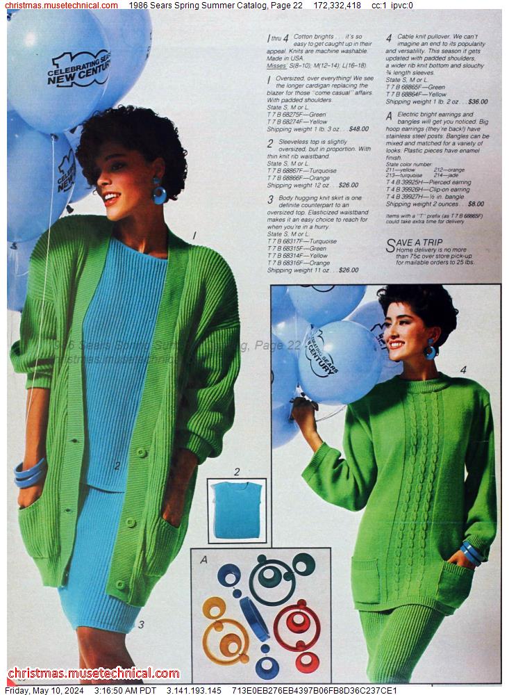 1986 Sears Spring Summer Catalog, Page 22