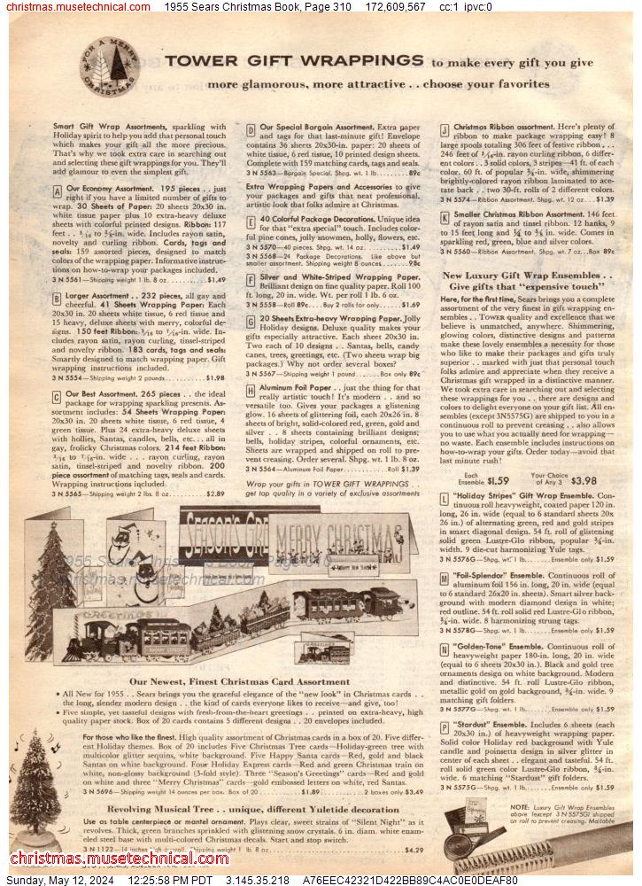 1955 Sears Christmas Book, Page 310