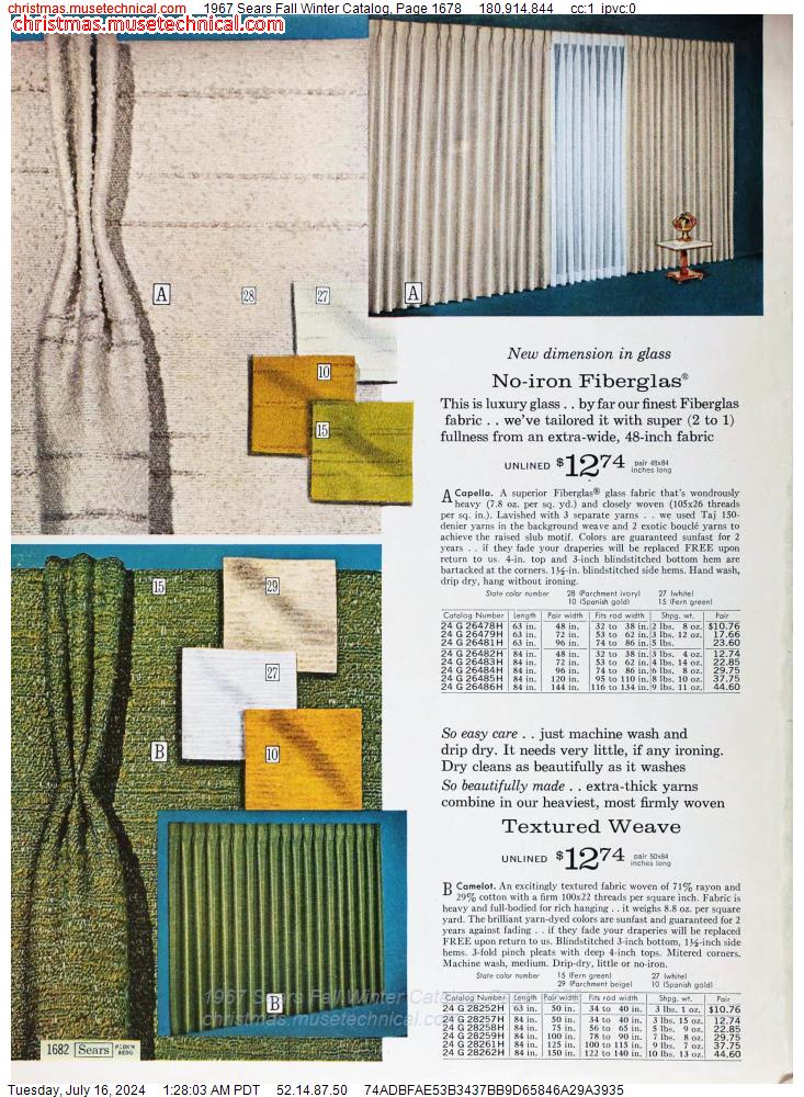 1967 Sears Fall Winter Catalog, Page 1678