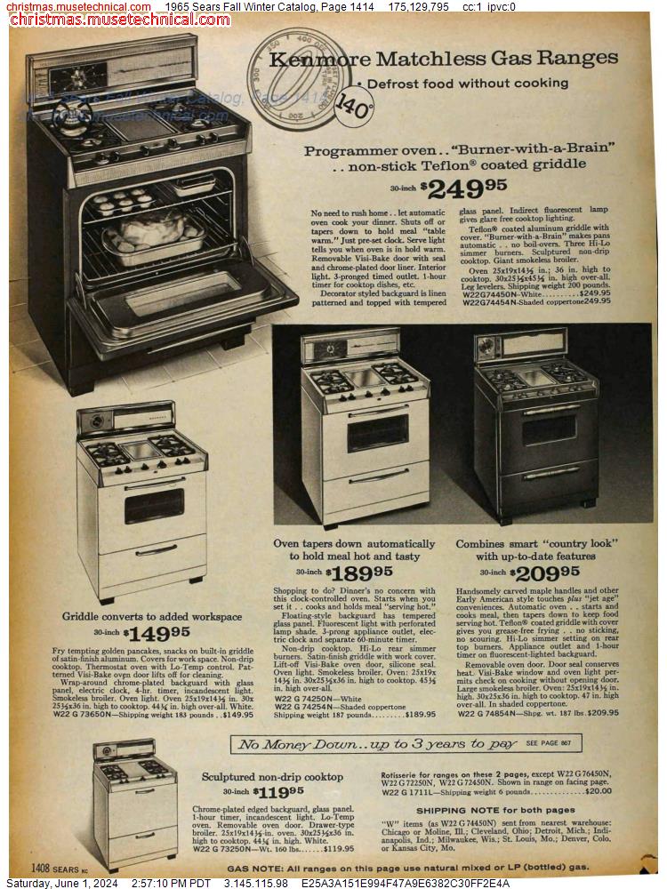 1965 Sears Fall Winter Catalog, Page 1414