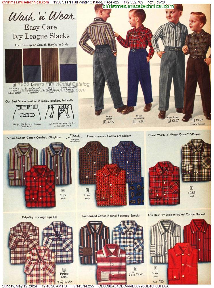 1958 Sears Fall Winter Catalog, Page 425