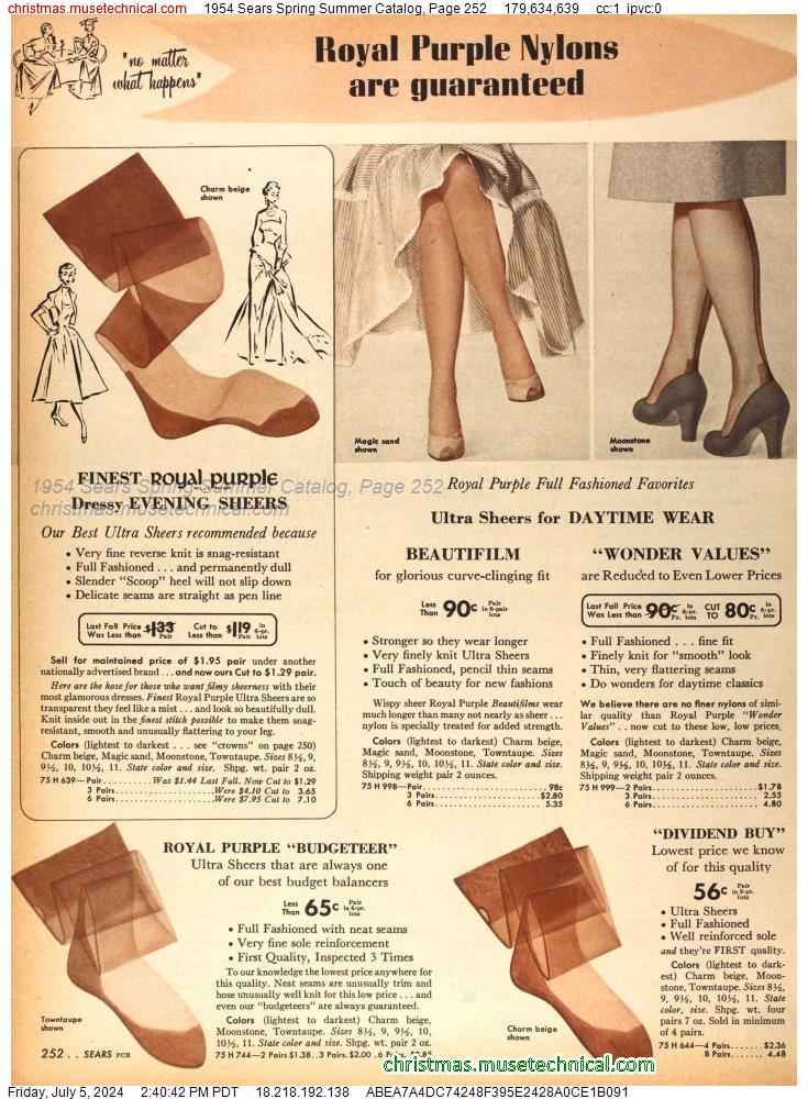 1954 Sears Spring Summer Catalog, Page 252