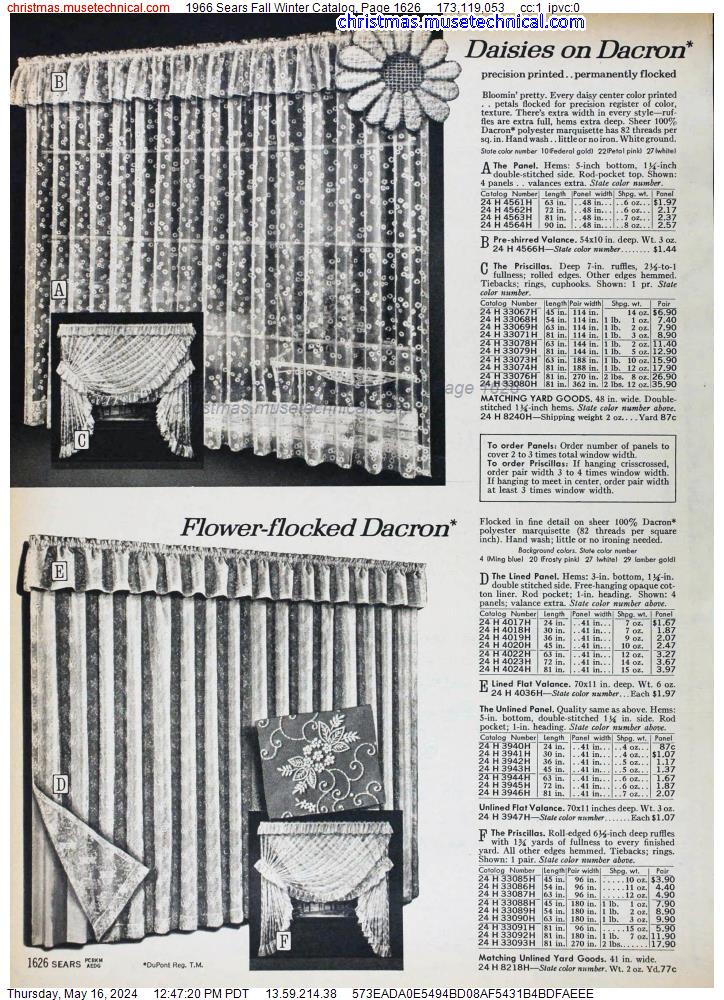 1966 Sears Fall Winter Catalog, Page 1626