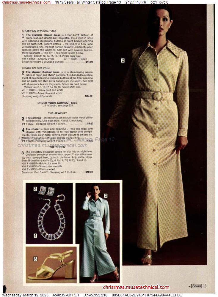 1973 Sears Fall Winter Catalog, Page 13