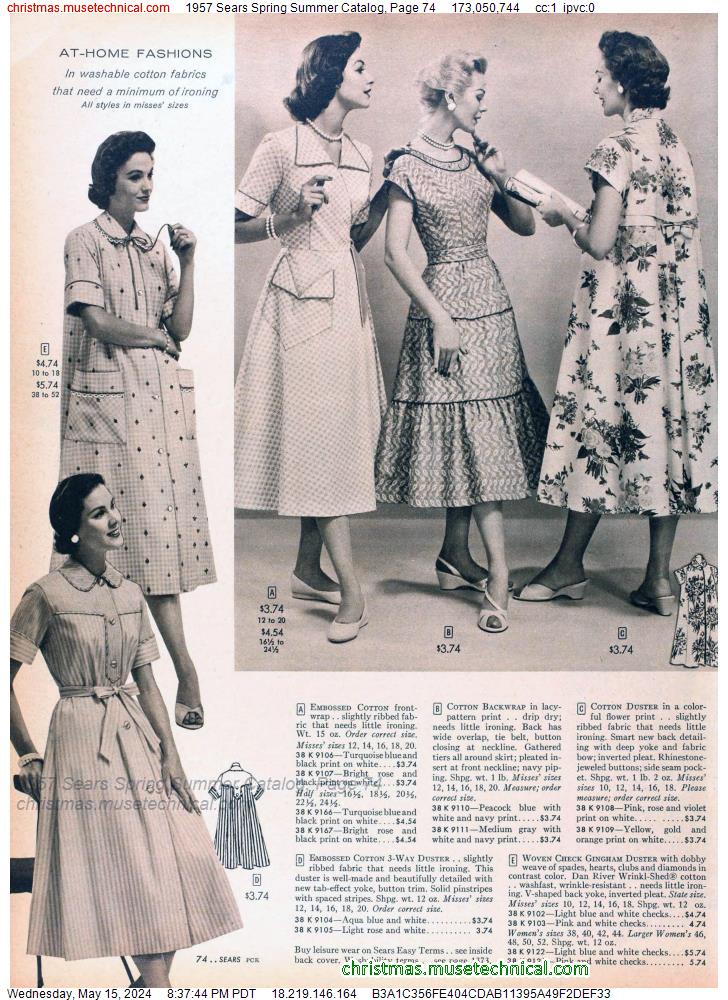 1957 Sears Spring Summer Catalog, Page 74