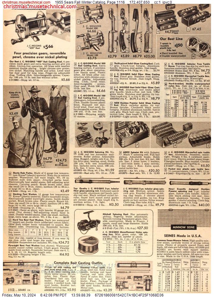 1955 Sears Fall Winter Catalog, Page 1116