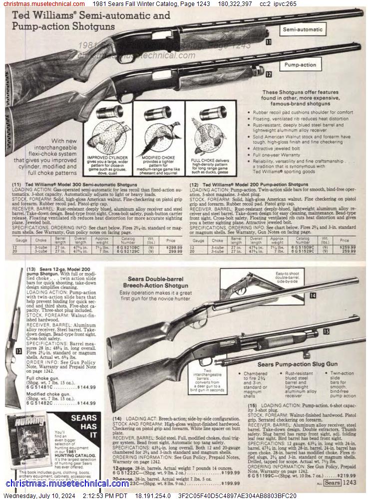 1981 Sears Fall Winter Catalog, Page 1243