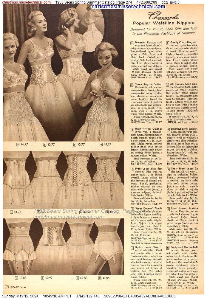 1958 Sears Spring Summer Catalog, Page 274