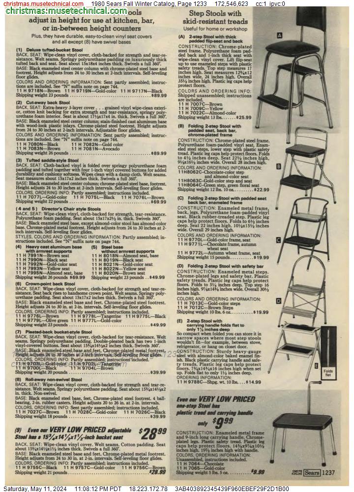 1980 Sears Fall Winter Catalog, Page 1233