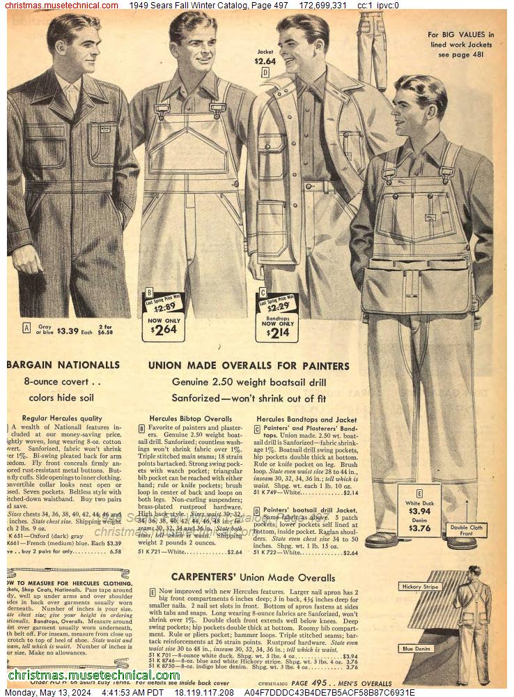 1949 Sears Fall Winter Catalog, Page 497