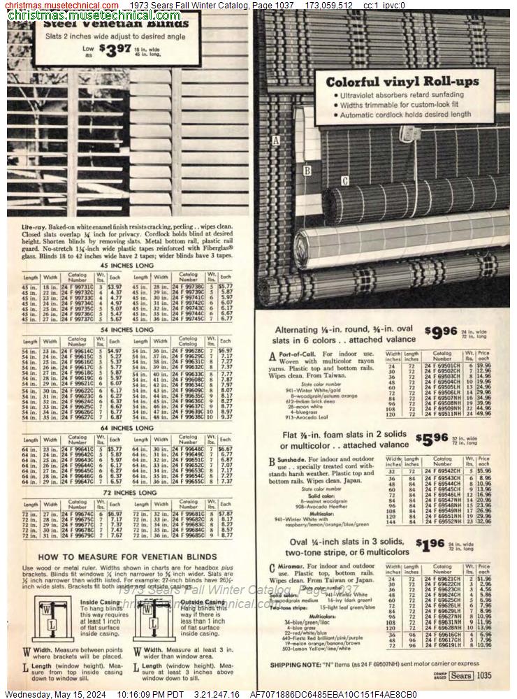 1973 Sears Fall Winter Catalog, Page 1037