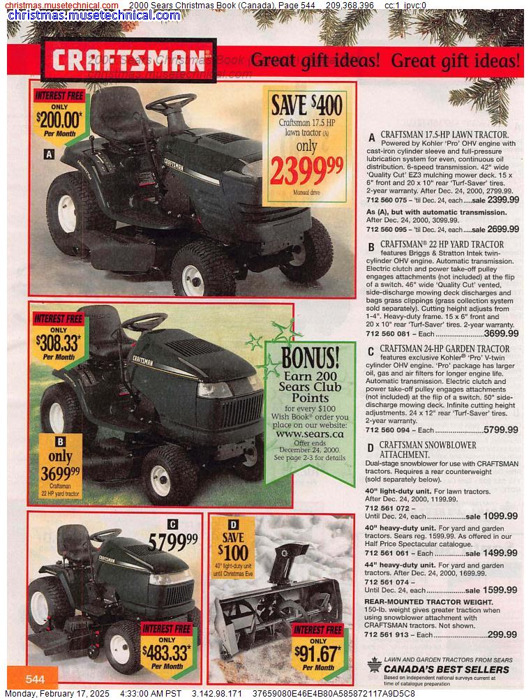 2000 Sears Christmas Book (Canada), Page 544