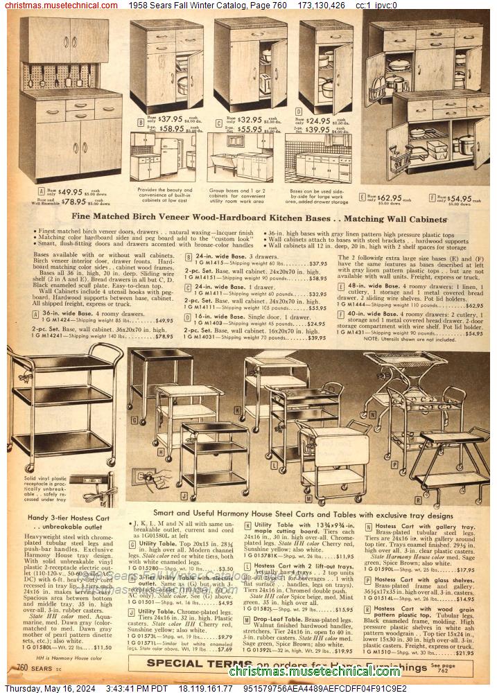 1958 Sears Fall Winter Catalog, Page 760