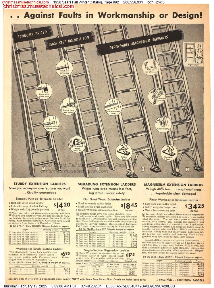 1950 Sears Fall Winter Catalog, Page 982