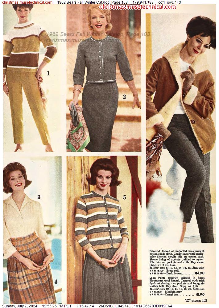 1962 Sears Fall Winter Catalog, Page 103
