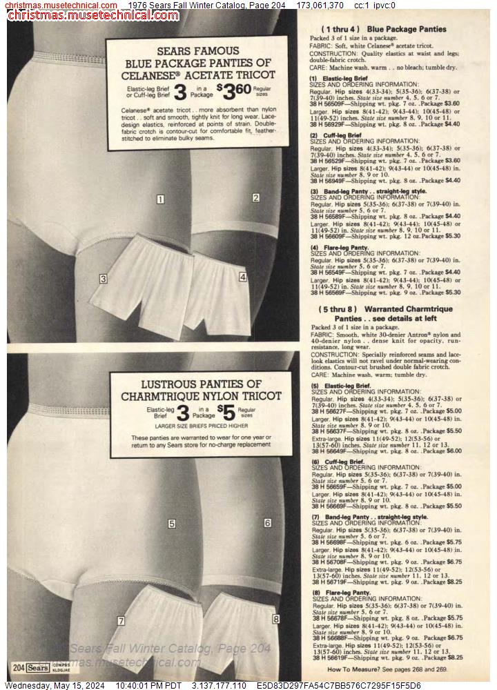 1976 Sears Fall Winter Catalog, Page 204