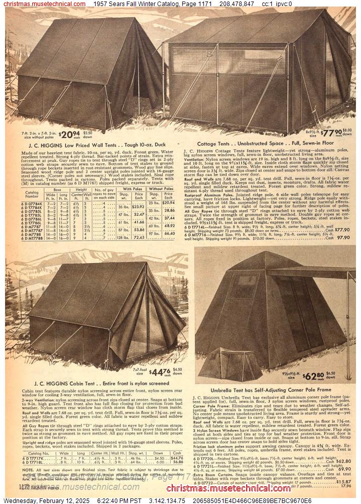 1957 Sears Fall Winter Catalog, Page 1171