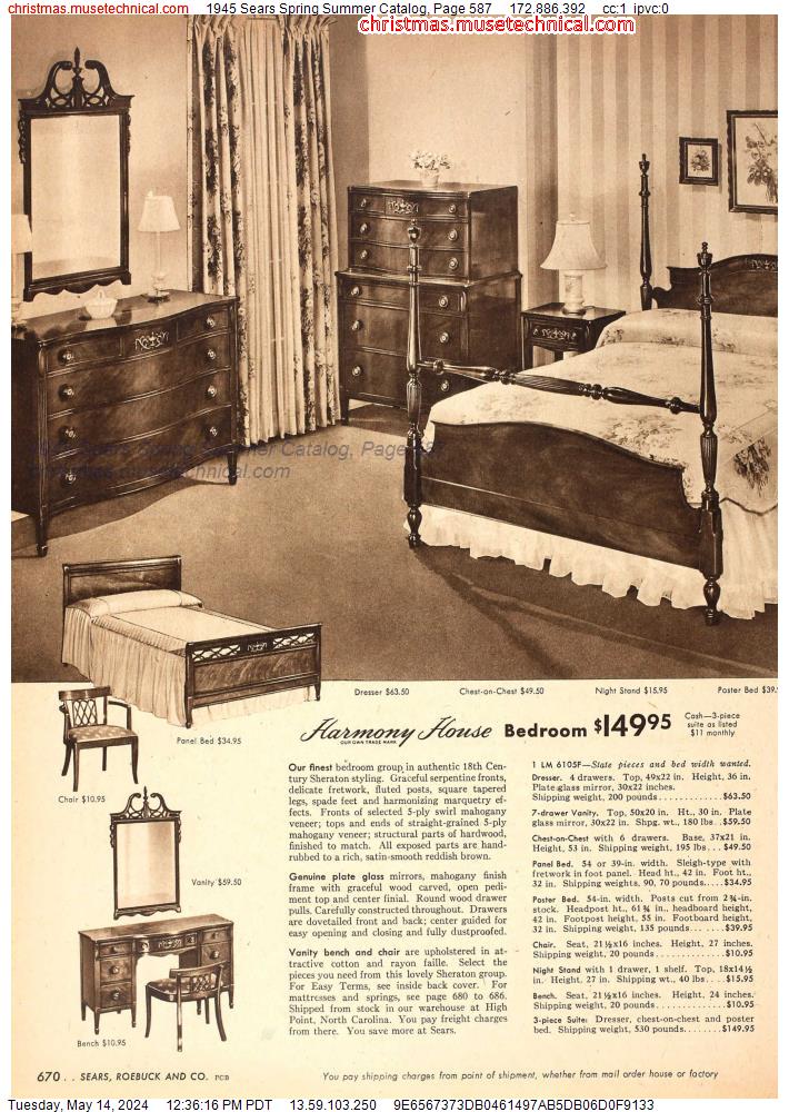 1945 Sears Spring Summer Catalog, Page 587
