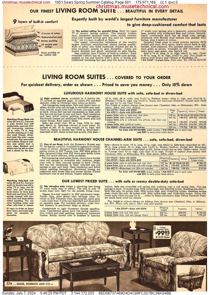 1951 Sears Spring Summer Catalog, Page 581