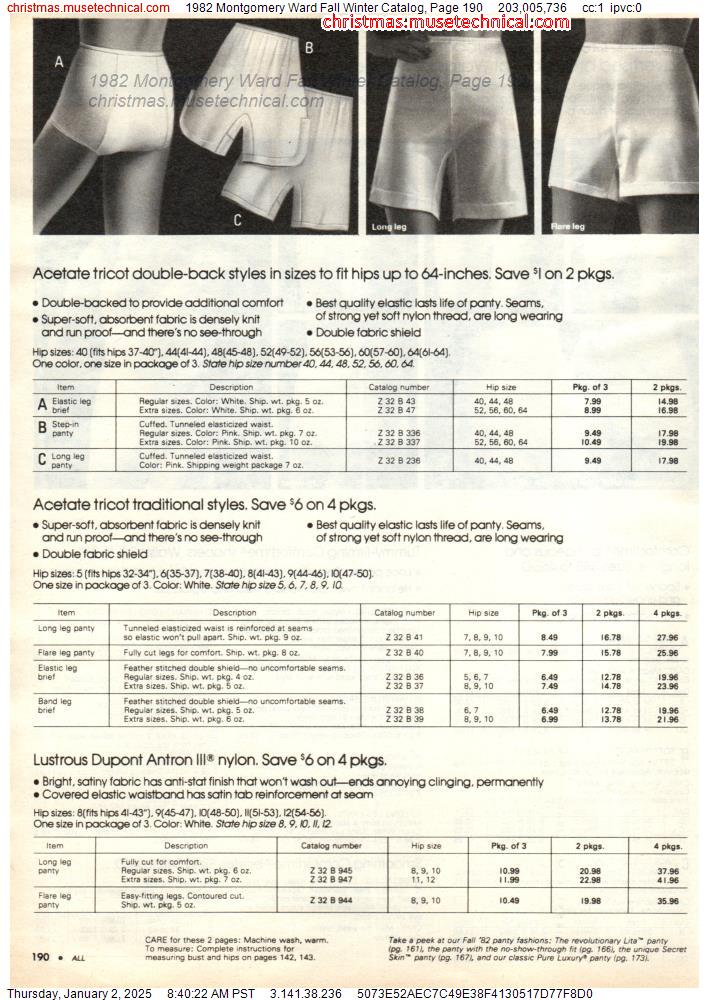 1982 Montgomery Ward Fall Winter Catalog, Page 190