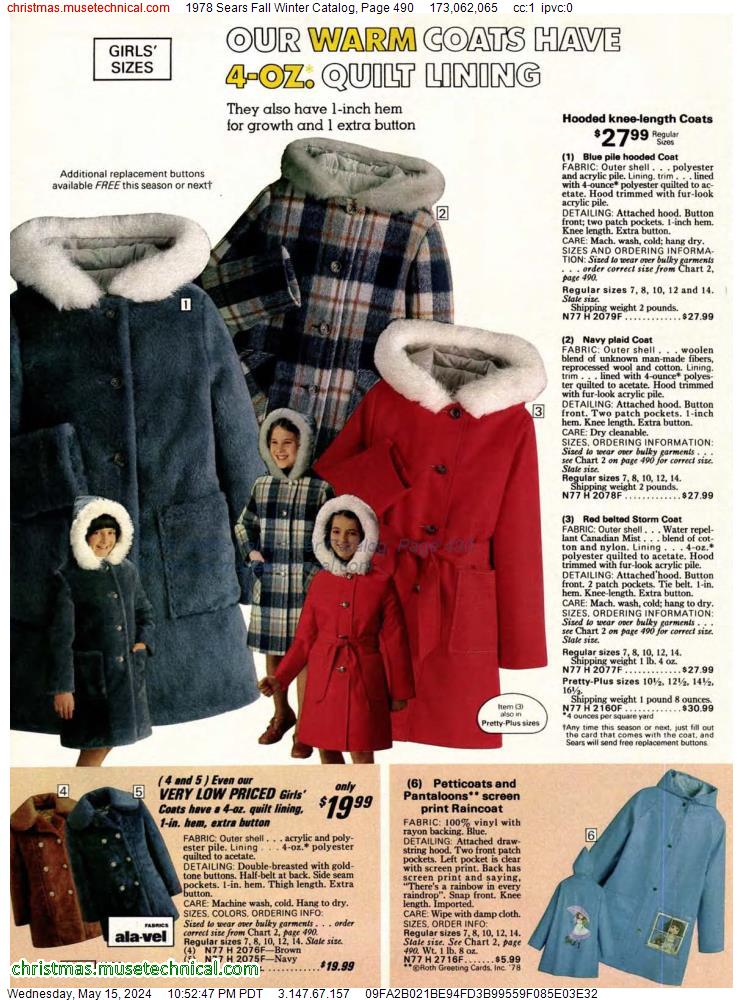 1978 Sears Fall Winter Catalog, Page 490